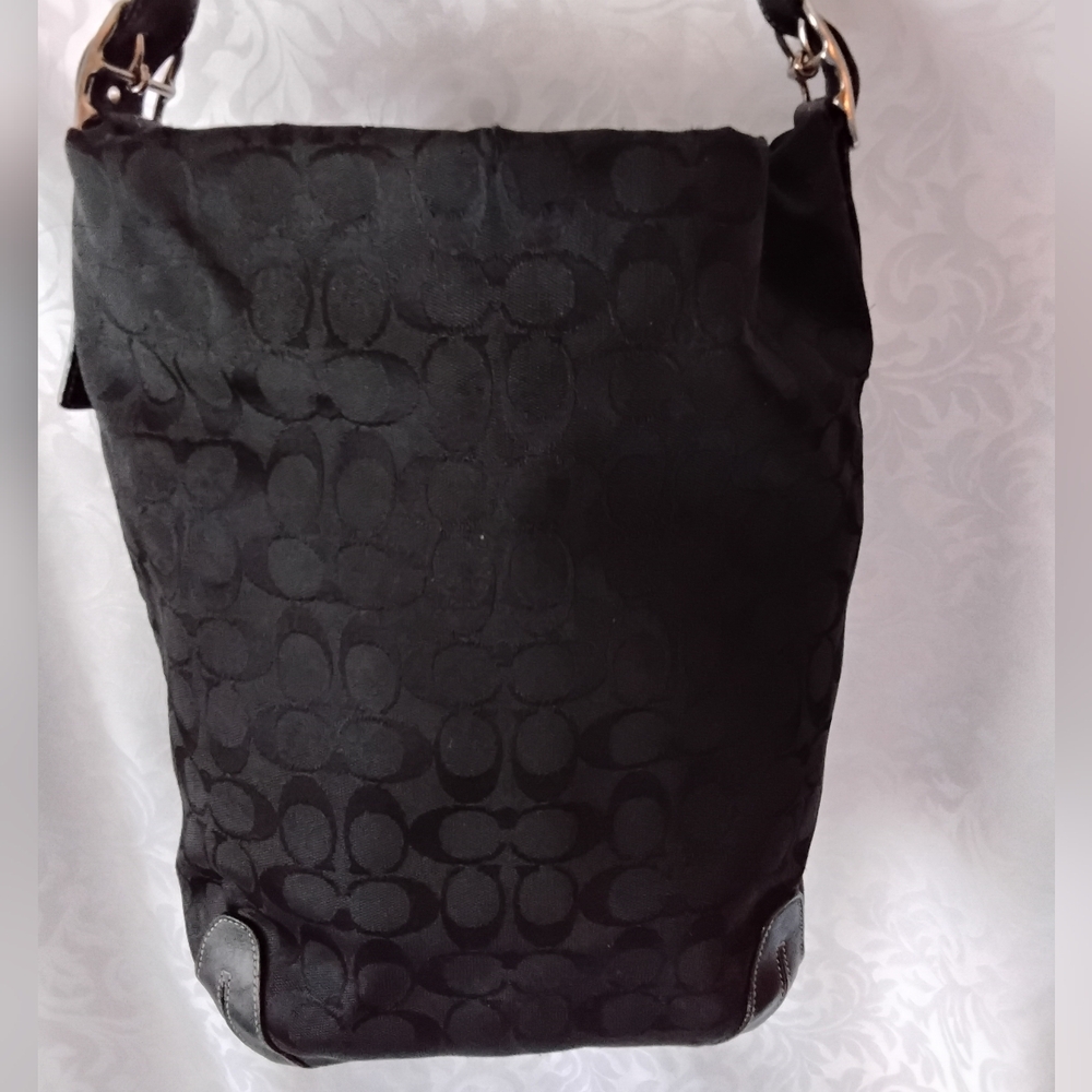 Coach Vintage Signature Black XL Hobo Duffle Bag-6083
